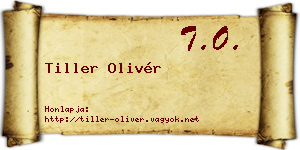 Tiller Olivér névjegykártya